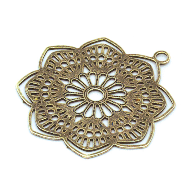 Laser Cut Flower Pendant With One Top Loop